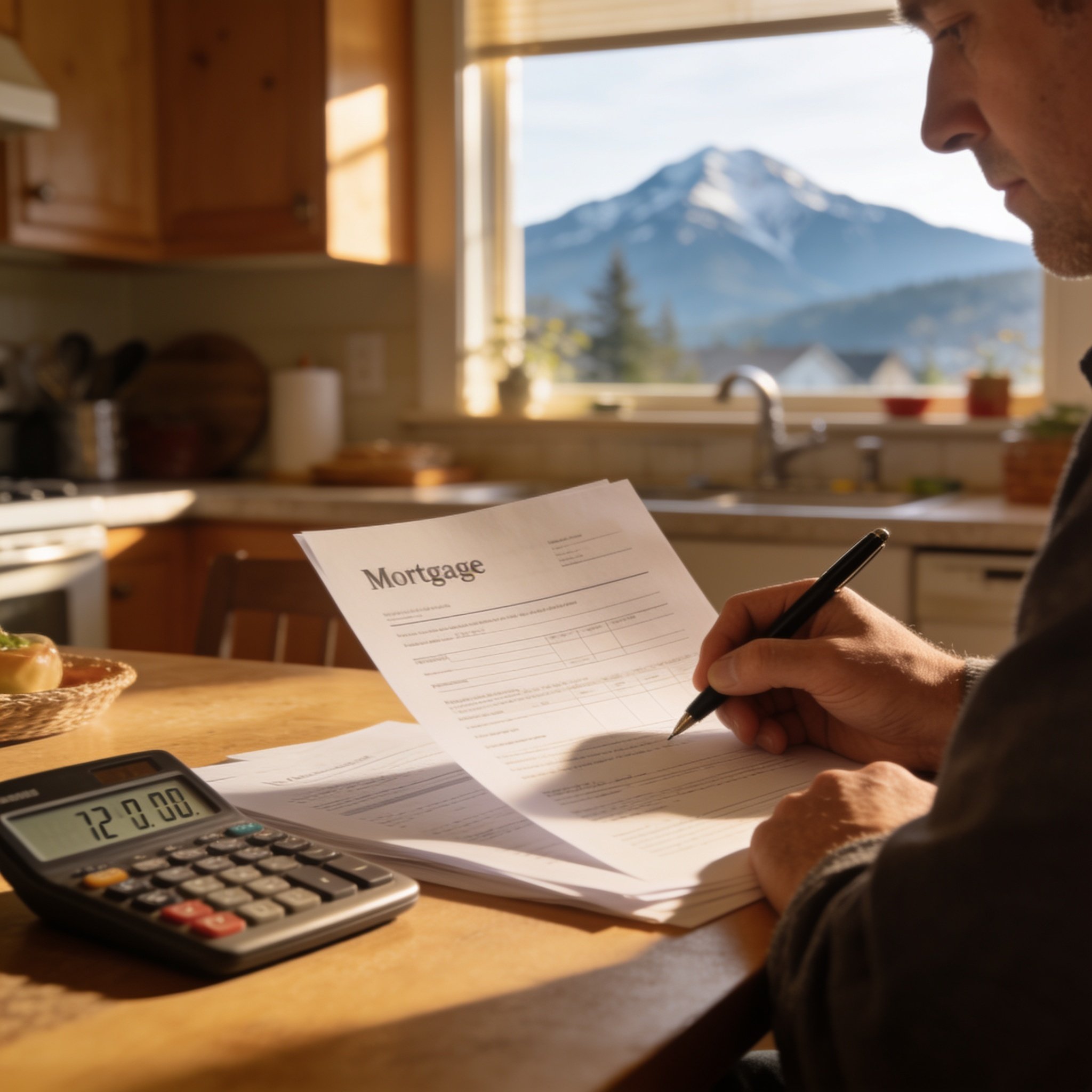 BC homeowner reviewing HELOC and refinance documents