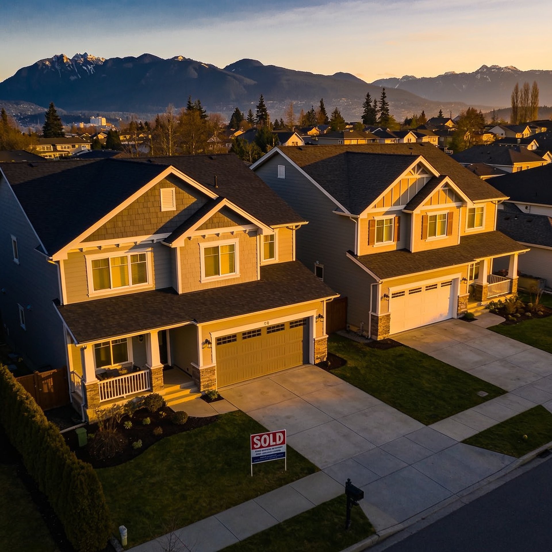 Bridge financing BC two homes with sold sign